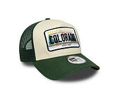 Kappe New Era - Branded Licence Plate 9FORTY A-Frame Trucker - Cilantro Green / Stone
