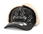 Kappe Ed Hardy - Unisex 1971 Eagle Acid Wash 5 Panel Trapper Cap - Black