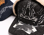 Kappe Ed Hardy - Unisex 1971 Eagle Acid Wash 5 Panel Trapper Cap - Black