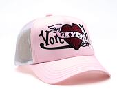 Damen Kappe Von Dutch - Trucker - Love Patch - Light Pink