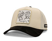 Kappe Capslab - Tom & Jerry Trucker - Tom Line Art Suede Visor - Off White / Black