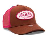 Kappe Von Dutch Trucker Boston - Cotton Twill - Brown/Pink