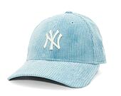 Damen Kappe New Era - 9FORTY Cord - NY Yankees - Pastel Blue / Off White