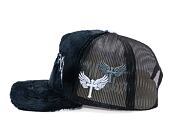 Kappe Reflection Luxury Fuzzy Trucker - Black Midnight Contrast