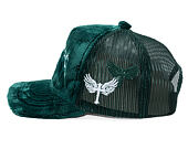 Kappe Reflection Luxury Fuzzy Trucker - Bottle Green/ White