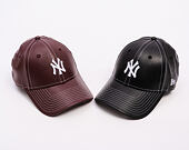 Damen Kappe New Era - MLB Contrast Stitch PU Leather 9FORTY - NY Yankees - Black / White