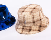 Kangol - Faux Fur Bucket - Beige Multi Plaid