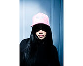 Kappe Reflection Luxury Samt Strasssteine Pink / Weiß