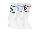 Socken New Era - MLB Crew Socks 3pk - NY Yankees - White