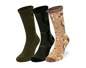 Socken New Era - Camo Crew Socks 3pk - Olive