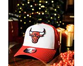 Kappe New Era - NBA Team Clear 9FORTY Trucker - Chicago Bulls - White / Red