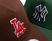 Kappe New Era - MLB Outline Script 9FORTY A-Frame - LA Dodgers - Chestnut Brown