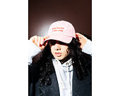 Kappe 8by8 - Dadcap - "Sorry I'm Late I saw a dog" - Baby Pink/Red