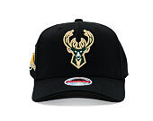 Kappe Mitchell & Ness  - NBA Classic Red Snapback Custom Patch - Milwaukee Bucks - Black