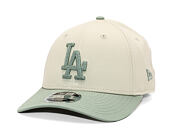 Kappe New Era - MLB Side Script 9FORTY M-CROWN - LA Dodgers - Cream / Pastel Green