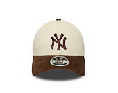 Kappe New Era - MLB Cord 9FORTY M-CROWN - NY Yankees - Cream / Deep Auburn