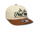 Kappe New Era - Branded Suede Pre-Curved 9FIFTY Retro Crown - Cream / Deep Auburn