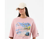 T-Shirt New Era - Branded Beach Graphic Oversized Tee - Pink Rouge