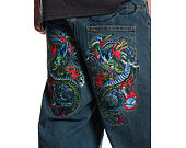 Hose Ed Hardy - Mens Fireball Dragon Dirty Wash Xxtra Denim Trousers Jeans - Green Tint