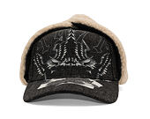 Kappe Ed Hardy - Unisex 1971 Eagle Acid Wash 5 Panel Trapper Cap - Black