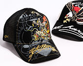 Kappe Ed Hardy - Unisex Crawling Dragon 5 Panel Trucker Cap - Black