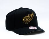 Kappe Mitchell & Ness - NHL Black And Gold Pro Snapback - Detroit Red Wings - Black