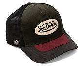 Kappe Von Dutch - Corduroy Oval Patch Baseball - Olive / Burgundy