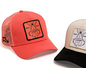 Kappe Capslab - Looney Tunes Trucker - Bugs Bunny Line Art Patch - Coral