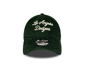 Kappe New Era - MLB Cord Script 9TWENTY A-Frame - LA Dodgers - Cilantro Green