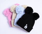 Damen Mütze New Era - Medium Knit Double Pom Beanie - NY Yankees - Pastel Blue / White
