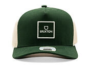 Kappe Brixton - Alpha Block X C Mp Mesh Cap - Dark Forest/Off White