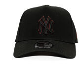 Kappe New Era - MLB Team Outline 9FORTY A-Frame - NY Yankees - Black / Burgundy