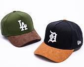 Kappe New Era - MLB Suede Visor 9FORTY A-Frame - Detroit Tigers - Navy / Brown