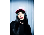 Kappe Reflection Luxury Samt Strasssteine Pink / Weiß