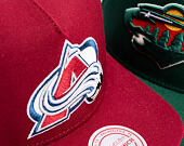 Kappe Mitchell & Ness - Colorado Avalanche - Double Clutch Pro Snapback - Maroon
