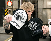 Kappe Ed Hardy - Mono Giant Dragon Twill Front Mesh Trucker - Black/Black