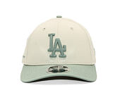 Kappe New Era - MLB Side Script 9FORTY M-CROWN - LA Dodgers - Cream / Pastel Green