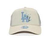 Damen Kappe New Era - MLB Floral 9FORTY A-Frame Trucker - LA Dodgers - Cream / Sky Blue