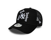 Kappe New Era - MLB Wordmark 9FORTY A-Frame Trucker - NY Yankees - Black