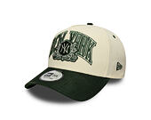 Kappe New Era - MLB Wordmark Suede 9FORTY A-Frame - NY Yankees - Cream / Cilantro Green