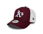 Kappe New Era - MLB Essential 9FORTY A-Frame Trucker - Oakland Athletics - Burgundy