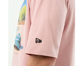 T-Shirt New Era - Branded Beach Graphic Oversized Tee - Pink Rouge