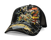 Kappe Ed Hardy - Unisex Crawling Dragon 5 Panel Trucker Cap - Black
